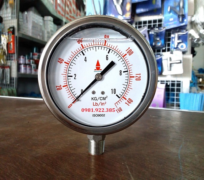 Đồng hồ đo áp suất hơi nóng chân đứng