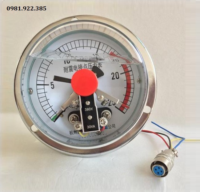Đồng hồ đo áp suất 3 kim chân sau