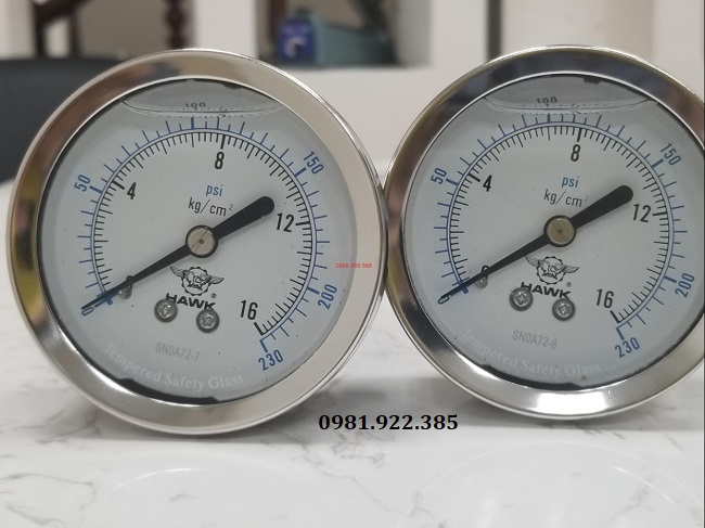 Đồng hồ đo áp suất Đài Loan 16Bar