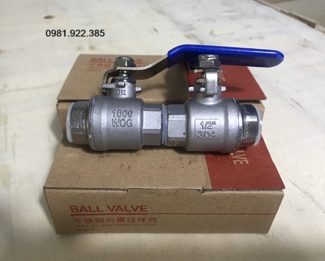 Van bi inox nối ren DN15