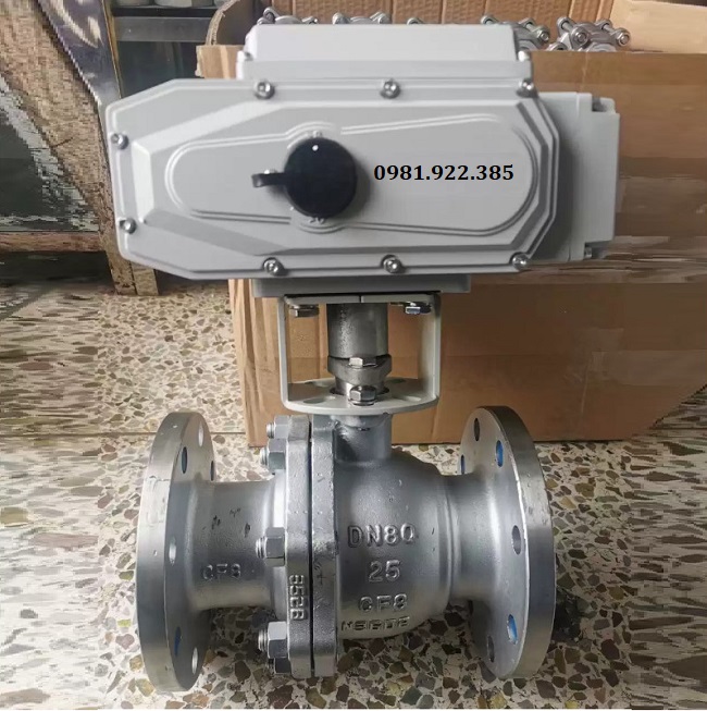 Van bi inox mặt bích điều khiển điện DN80