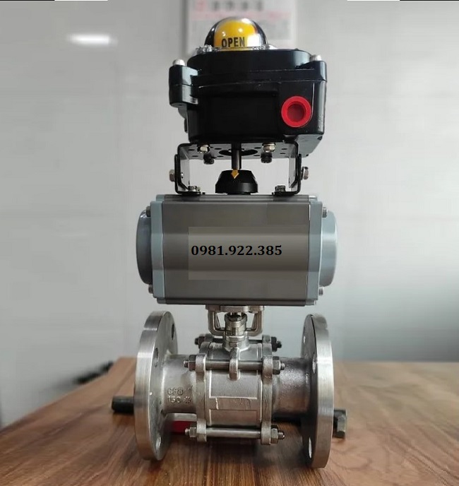 Van bi mặt bích điều khiển khí nén DN40