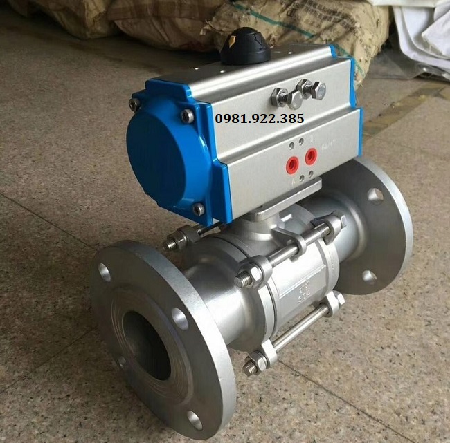 Van bi mặt bích điều khiển khí nén DN65