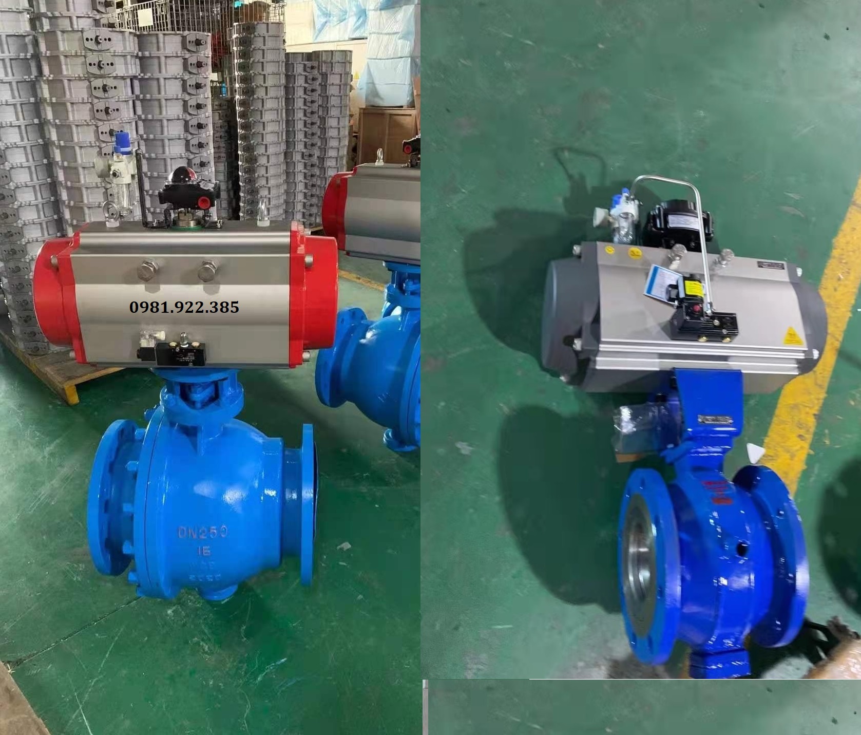 Van bi V-Port điều khiển khí nén DN100