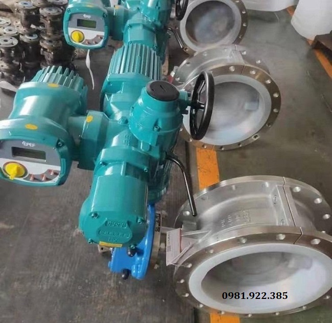 Van bướm bọc Teflon điều khiển điện DN800