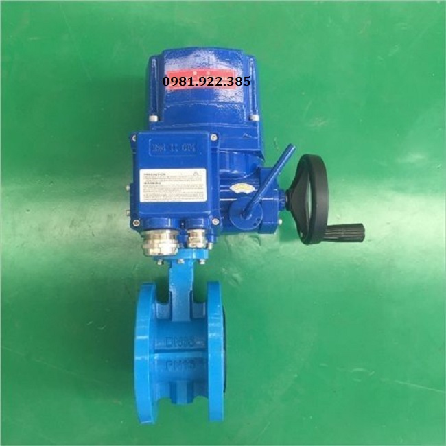 Van bướm gang điều khiển điện tay quay 220V