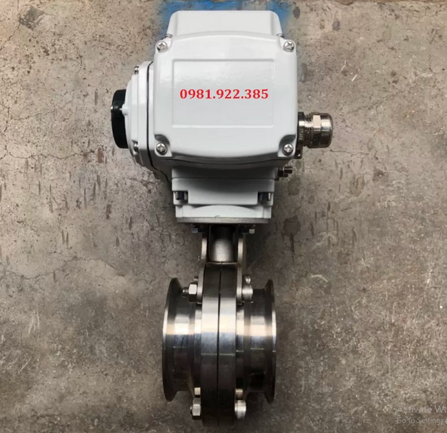 Van bướm inox vi sinh điều khiển điện DN32