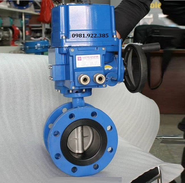 Van bướm mặt bích điều khiển điện DN125
