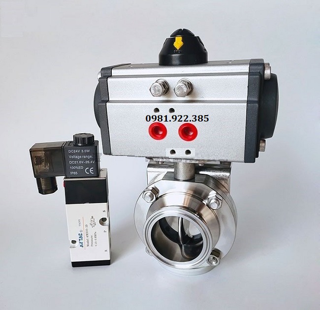 Hình ảnh van bướm điều khiển khí nén DN25