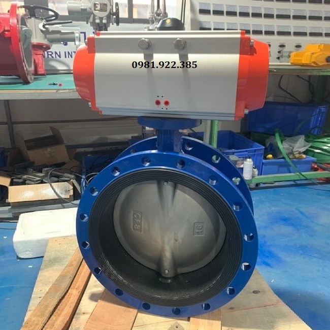 Van bướm gioăng cao su điều khiển khí nén