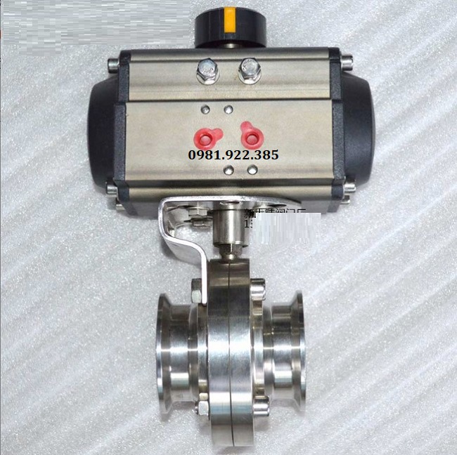 Van bướm inox vi sinh điều khiển khí nén DN32