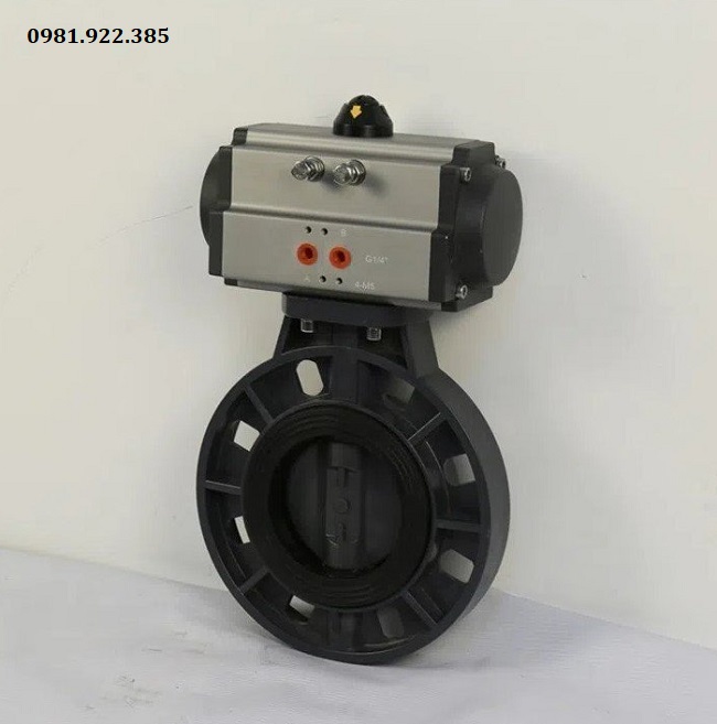 Van bướm nhựa điều khiển khí nén tác động kép DN100
