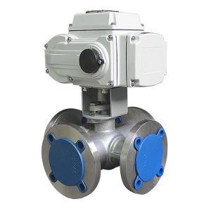 Van bi 3 ngã mặt bích điều khiển điện