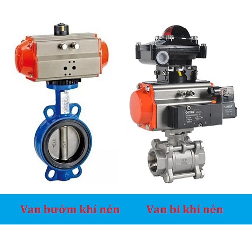 Phân biệt van bướm khí nén và van bi khí nén